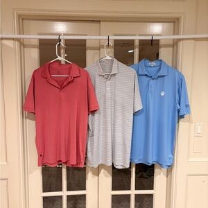 Mizzen+Main Polo Shirt Trio - Red, Gray, Blue
